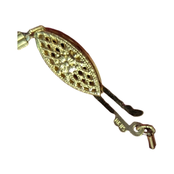 Freshwater Pearls? Bracelet with 14K Pre-Loved Beautiful! Blue & Gold - Picture 6 of 10